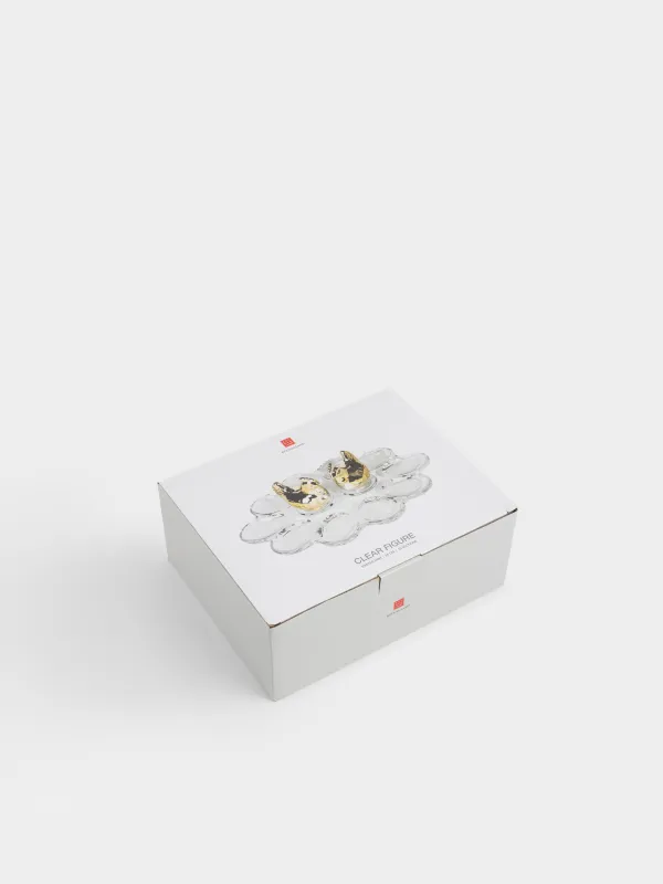 Блюдо пасхальное, 26 см, 10 отд, стекло, Золотистые курицы, Clear figure, image-5