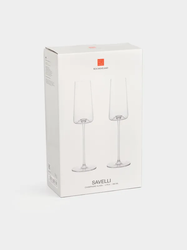 Бокал для шампанского, 260 мл, 2 шт, стекло, Savelli , image-4