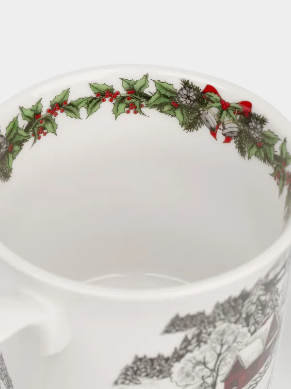 Кружка, 280 мл, фарфор N, белая, Дом в лесу, Forest house, image-1