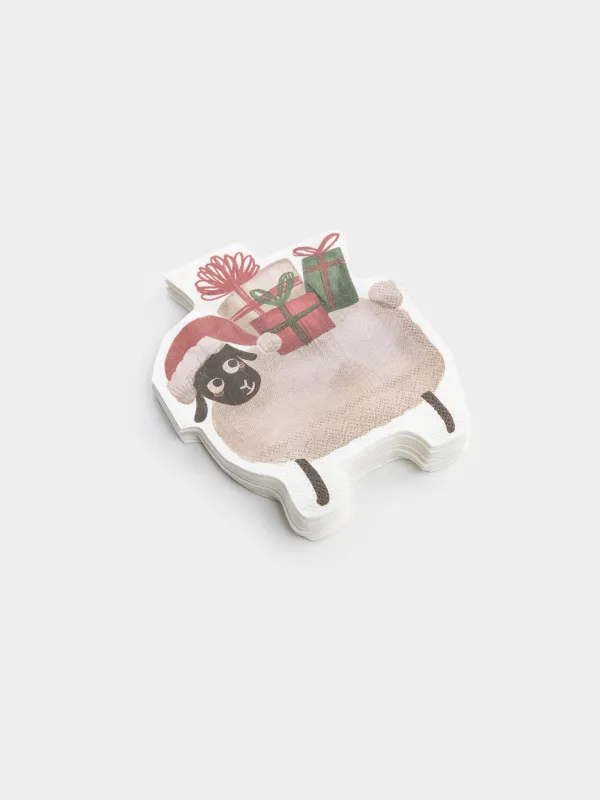 Салфетки бумажные, 30х30 см, 20 шт, Овечка, Christmas lamb, image-2
