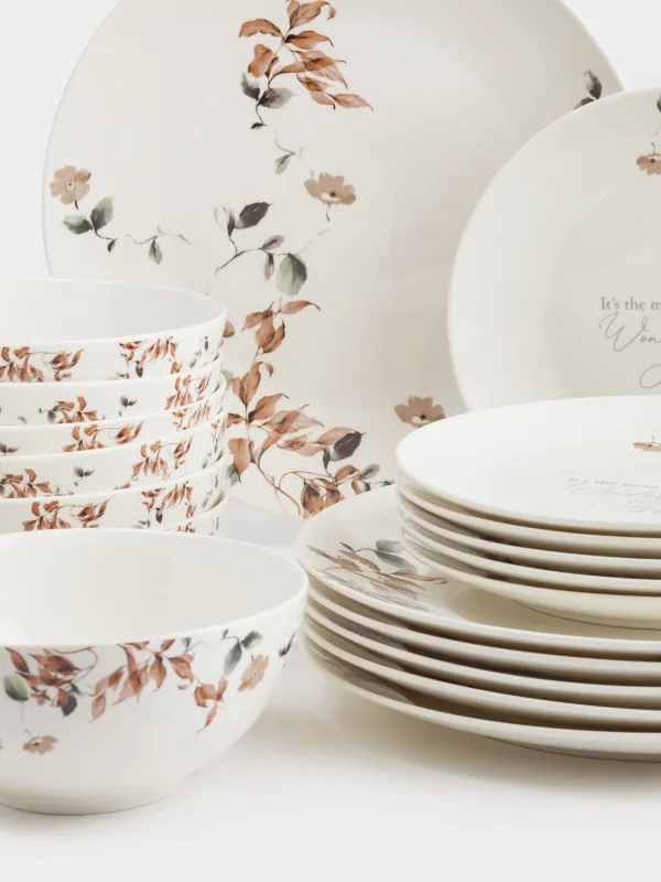 Сервиз обеденный, 6 перс, 19 пр, фарфор N, Осенние цветы, Refined floral, image-6