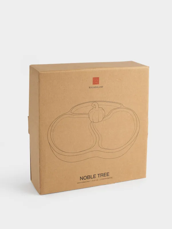 Менажница, с декором, 27х27 см, 3 отд, дерево/полирезин, Золотистая тыква, Noble tree, image-5