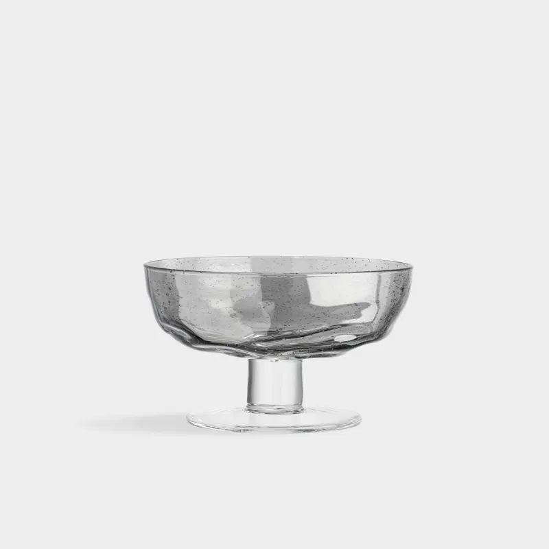 Креманка, 12 см, 340 мл, стекло, серая, Drip, image-1