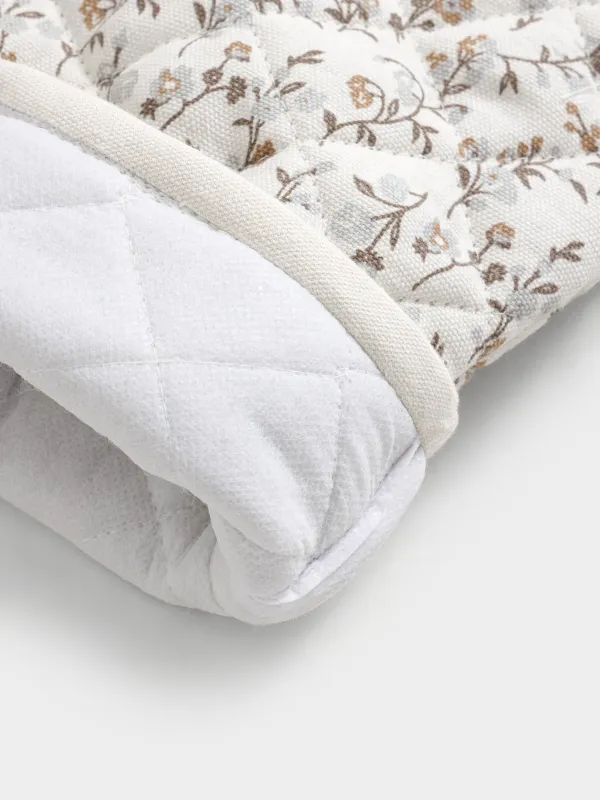 Прихватка-варежка, 17x33 см, хлопок, молочная, Винтажные цветы, La flore, image-4