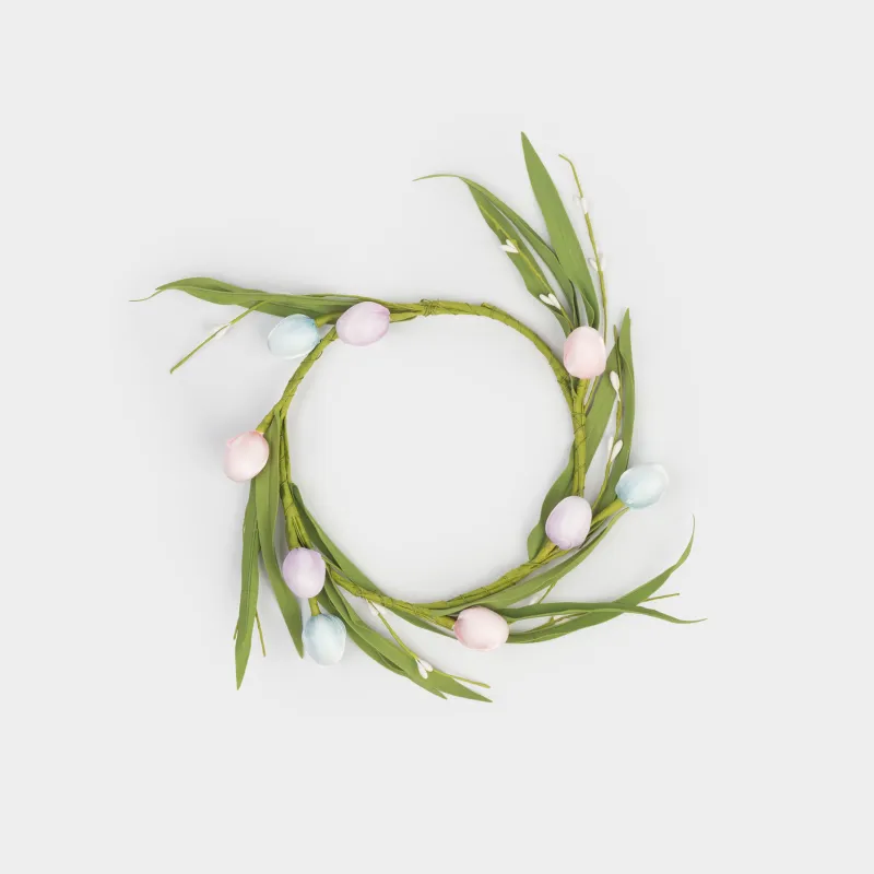 Венок декоративный, 15/34 см, пенопласт/полиэстер, Пасхальные яйца, Flora Easter decor