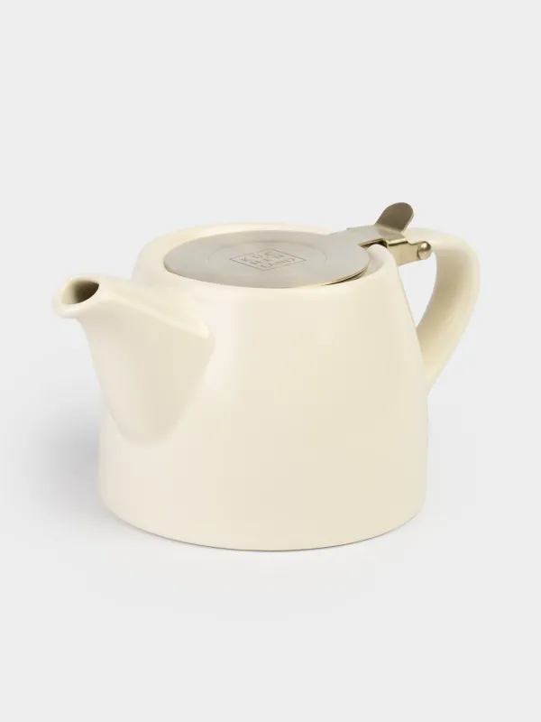 Чайник заварочный, 500 мл, керамика/сталь, молочно-золотистый, Kettle ceramo, image-3