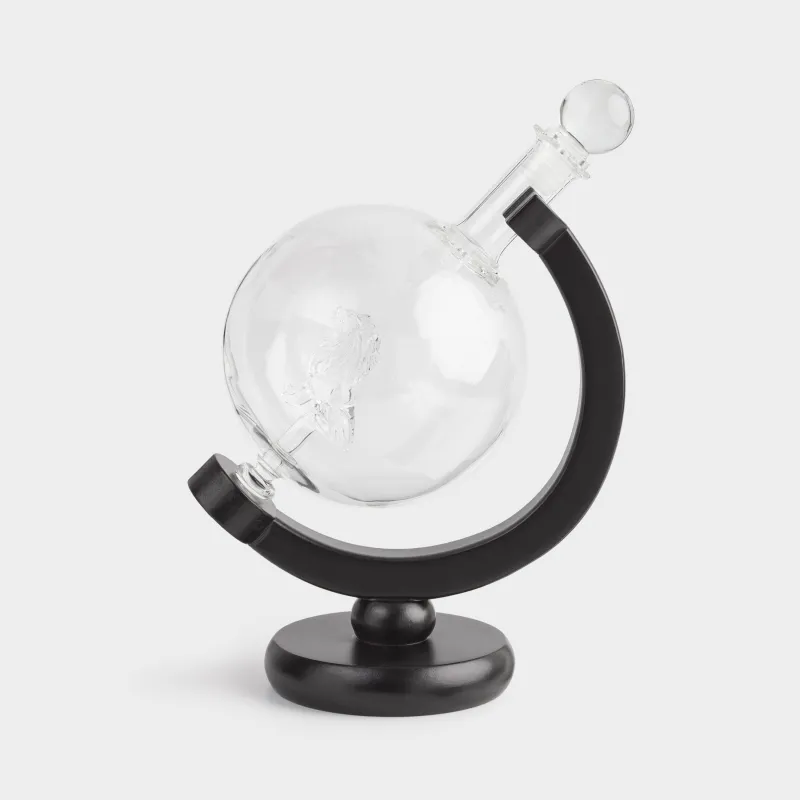 Графин, 650 мл, на подставке, стекло Б/дерево, Глобус со львом, Bar, image-0