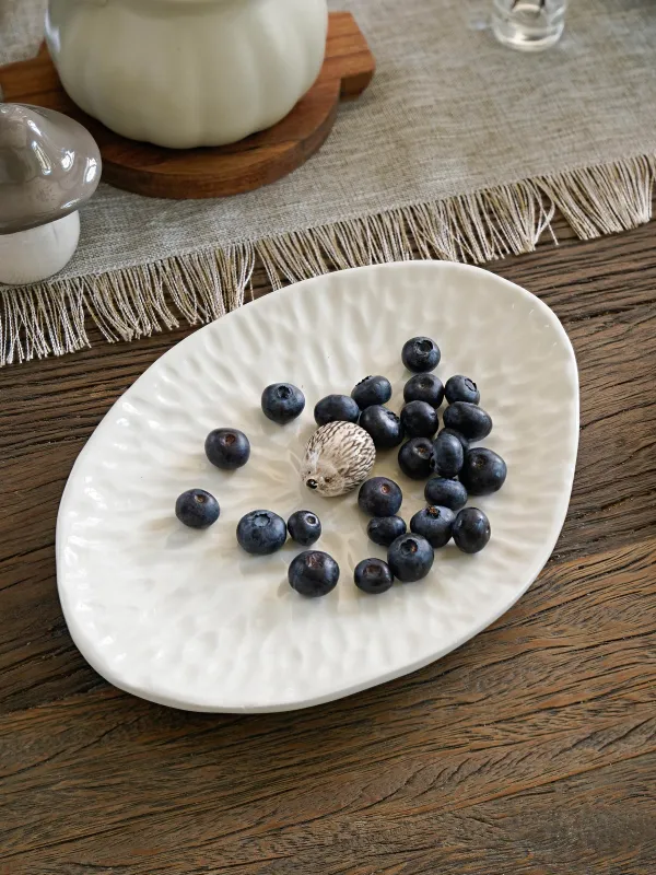 Блюдо, 24х17 см, керамика, молочное, Еж, Slight frost, image-6