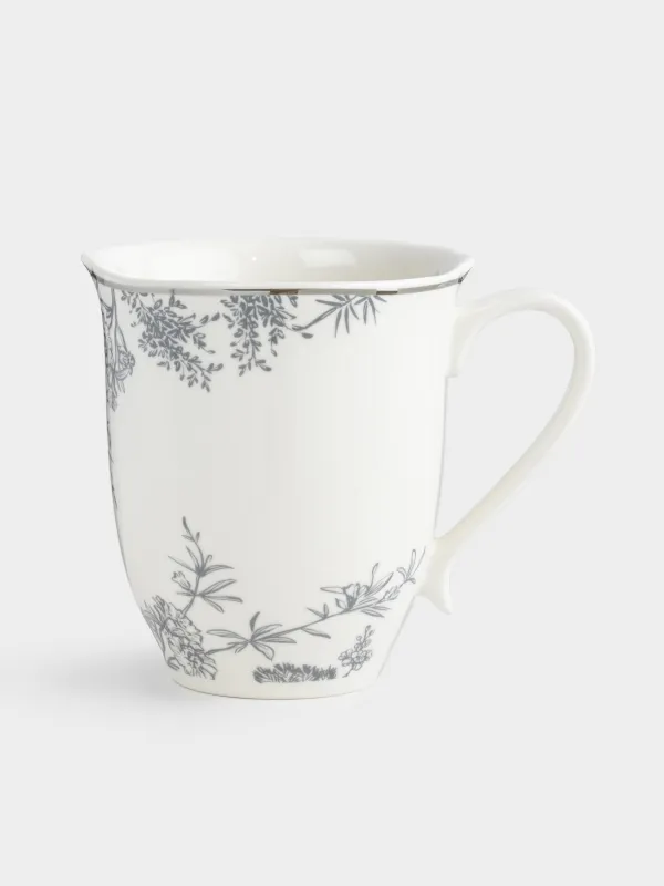 Кружка, 360 мл, фарфор N, белая, с серебристым кантом, Лошадь, Kairon horse, image-0