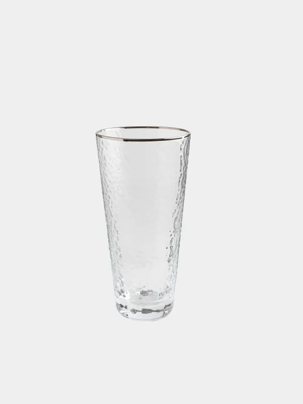 Стакан, 450 мл, с серебристым кантом, Ripply silver, image-0
