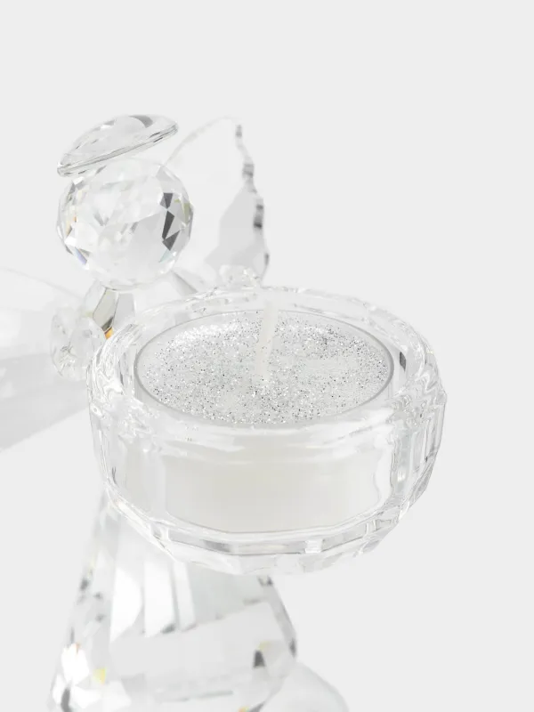 Подсвечник, 8х12 см, для чайной свечи, кристальное стекло, Ангел, Angel figurine, image-2