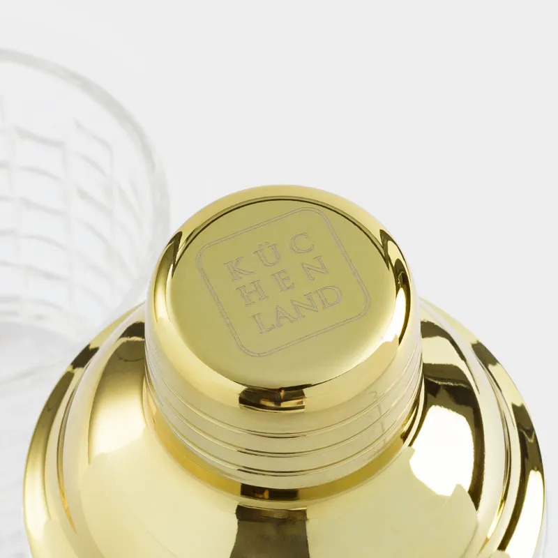 Набор для коктейлей, 2 перс, 3 пр, шейкер/стаканы, стекло Р/сталь, золотистый, Mosaic gold, image-6