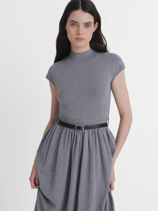 Платье c коротким рукавом, с ремнем, Erkilia, image-1