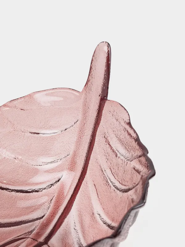 Ваза для фруктов, 29х15 см, стекло, коричневая, Лист, Curvy, image-2