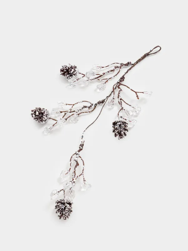 Украшение декоративное, 35 см, подвесное, акрил/пластик, Шишки с кристаллами, Crystal sparkle, image-2