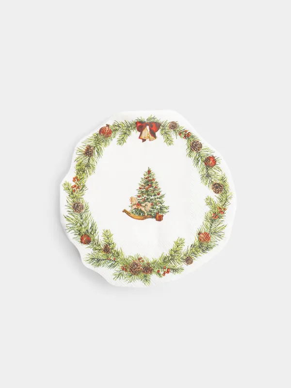 Салфетки бумажные, 30х30 см, 20 шт, Новогодняя елка, Christmas miracle classic, image-0