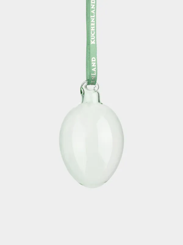 Подвеска декоративная, 6х8 см, стекло, зеленая, Easter lace, image-1