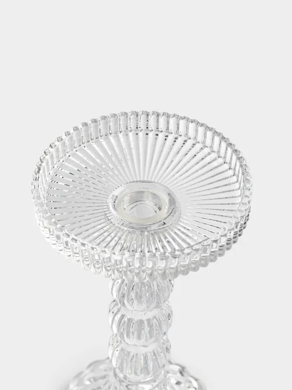 Подсвечник, 16 см, для цилиндрической/тонкой свечи, на ножке, разборный, стекло Р, Ribby, image-4