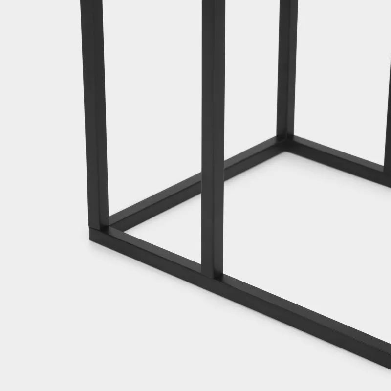 Подставка для подноса, 60 см, металл/стекло, прямоугольная, черная, Black style, image-3