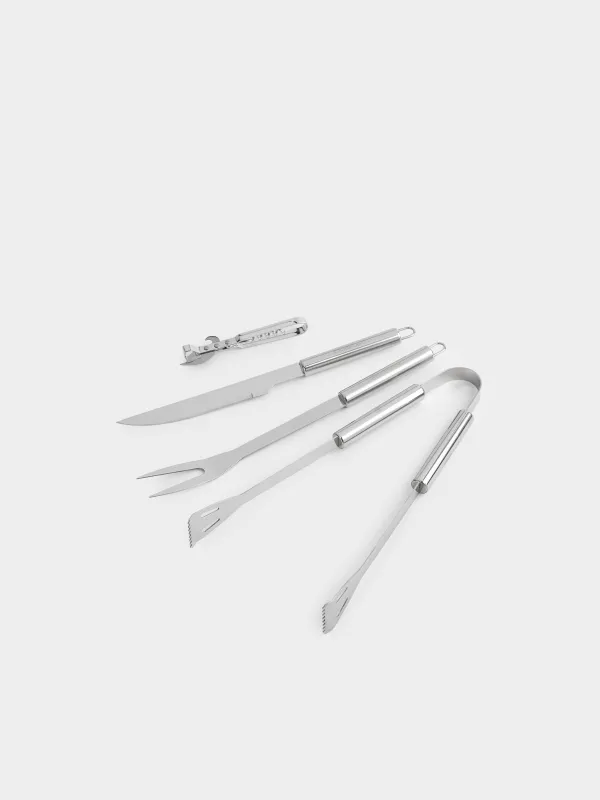 Набор для барбекю, 4 пр, в кожаном чехле, сталь/экокожа, BBQ, image-2