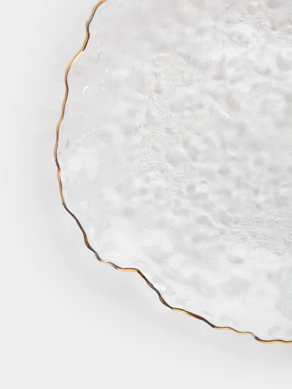 Блюдо, 26 см, стекло, с золотистым кантом, Nautilus gold, image-3