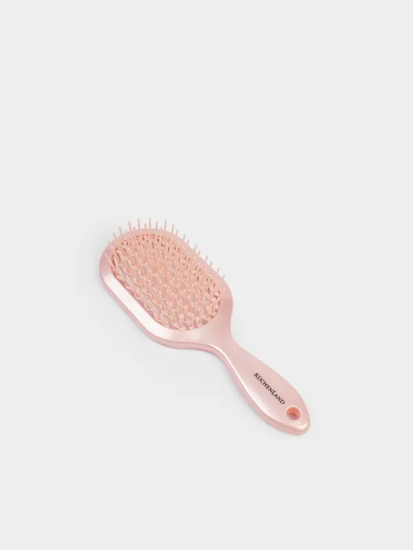 Расческа массажная для волос, 22 см, пластик/эластомер, пудровая, перламутр, Elasto, image-2