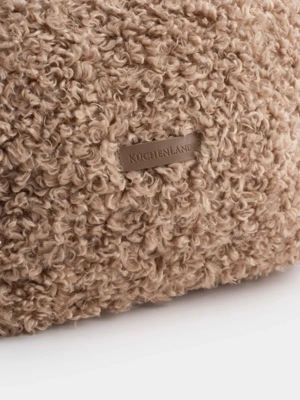 Косметичка, 27х17 см, искусственный мех, коричневая, Curled, image-2