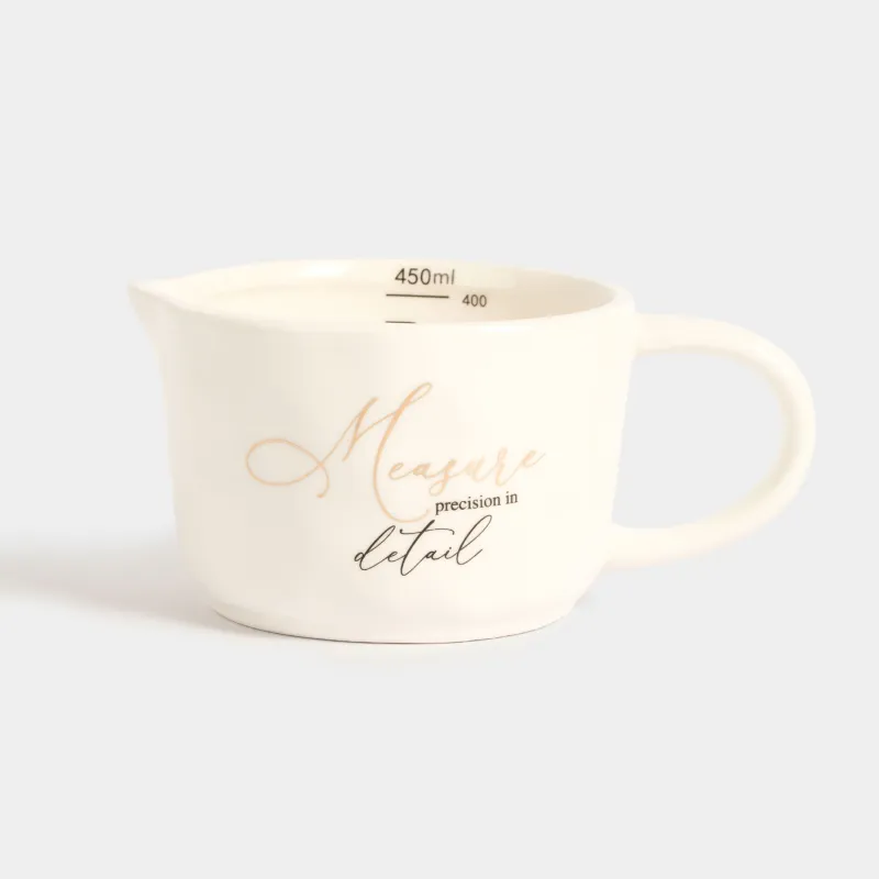 Емкость мерная, 450 мл, керамика, молочная, Мятый эффект, Crumple kitchen