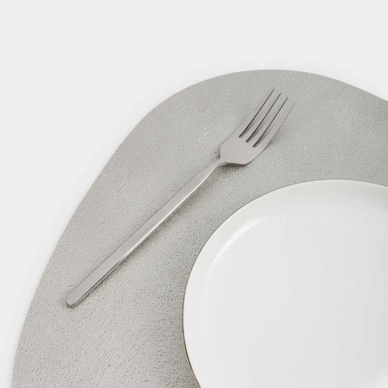 Салфетка под приборы, 37x45 см, двусторонняя, ПВХ, фигурная, серебристая/золотистая, Rock, image-5