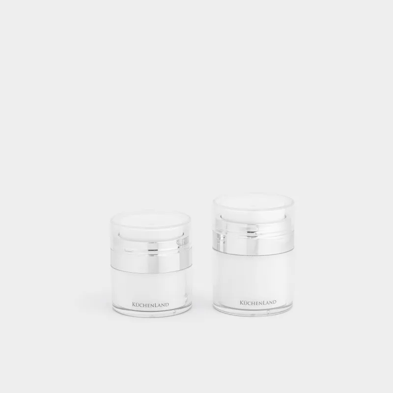 Набор банок для путешествий, 2 шт, с дозатором-помпой, в косметичке, пластик, Basic