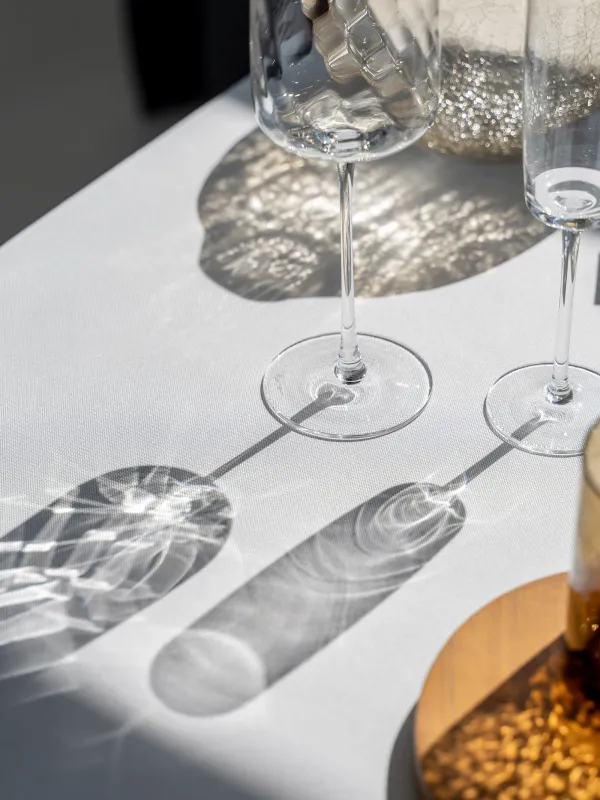 Скатерть, 170х250 см, полиэстер, белая, Линии, Trim gold, image-4