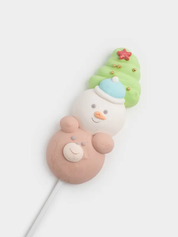 Маршмеллоу, 17 гр, на палочке, микс, Ваниль, Елка/снеговик/мишка, Sweet life, image-1