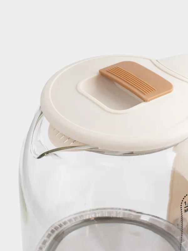 Чайник электрический, 1,8 л, 1500 Вт, стекло Б/пластик, с подсветкой, бежевый, Choice, image-3