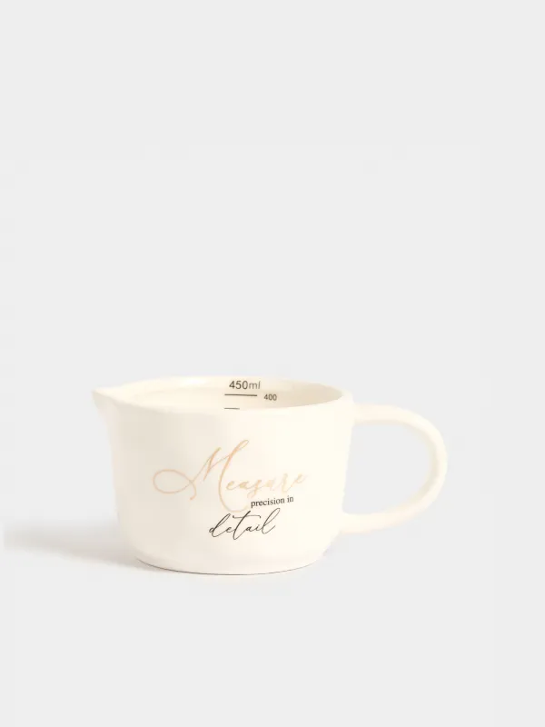 Емкость мерная, 450 мл, керамика D, молочная, Мятый эффект, Crumple kitchen, image-0