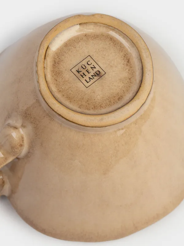 Кружка, 350 мл, фарфор P, коричневая, Неровный край, Crumple color, image-4