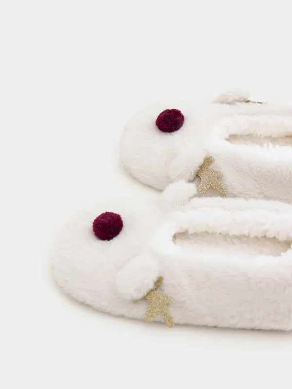 Тапочки-носки женские, искусственный мех/шерпа, Funny warm, image-3