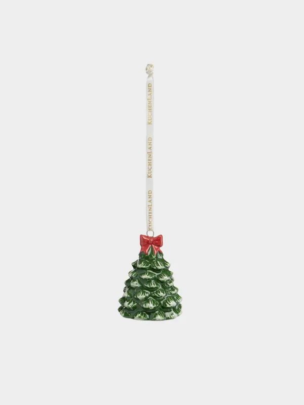 Игрушка елочная, 6 см, Елка с бантом, Figure christmas, image-0