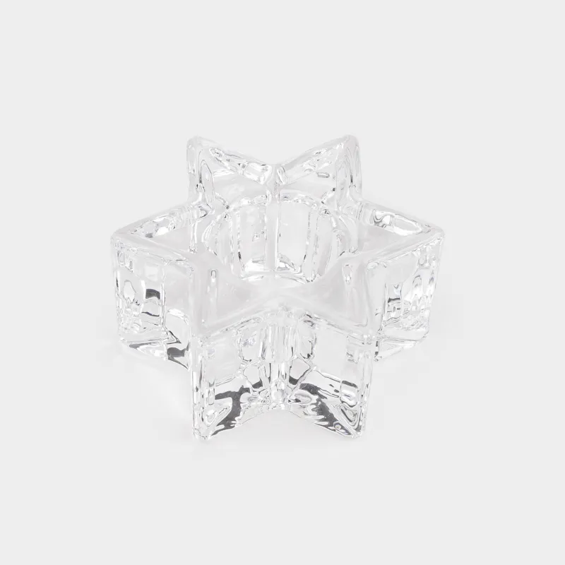 Подсвечник, 6 см, для тонкой свечи, стекло, Звезда, Star