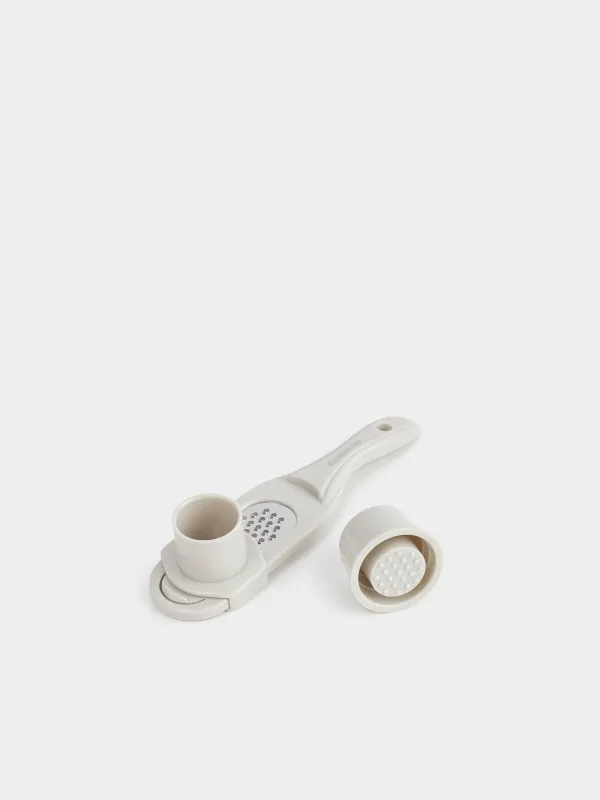 Терка для чеснока, 17 см, с держателем, сталь/пластик, серая, Soft kitchen, image-2