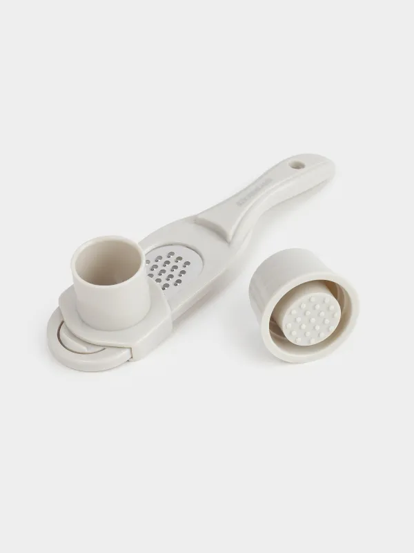 Терка для чеснока, 17 см, с держателем, сталь/пластик, серая, Soft kitchen, image-1