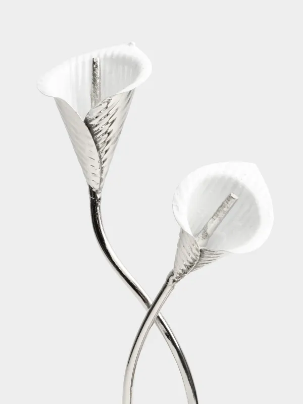 Подставка для закусок, 26х26 см, 2 отд, с ручкой, металл, Каллы, Fantastic flower, image-4