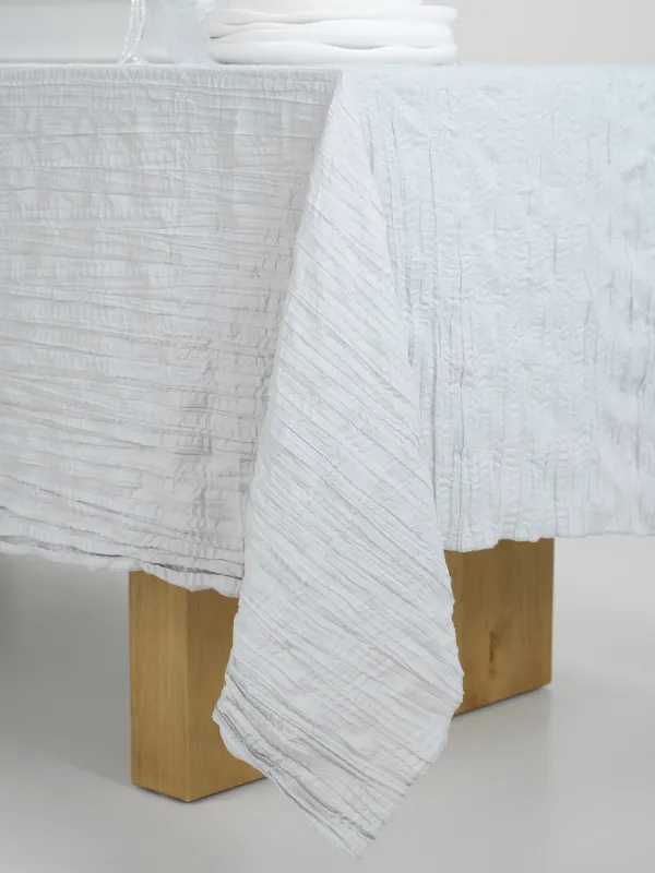 Скатерть, 170х250 см, полиэстер, светло-серая, Мятый эффект, Dented, image-4