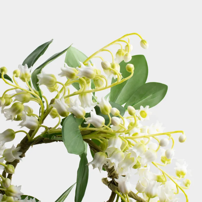 Венок декоративный, 26 см, Белые ландыши, May-lily, image-3