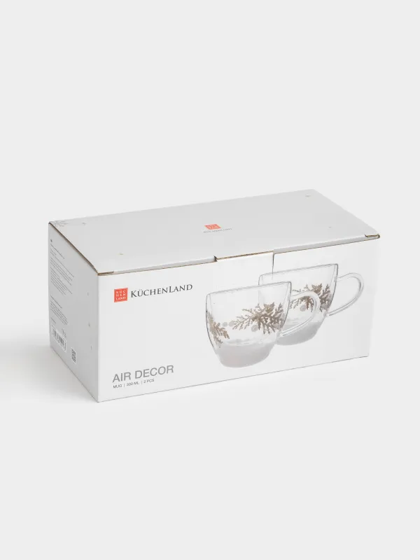 Кружка, 300 мл, 2 шт, с заснеженными ветками, Air decor, image-4