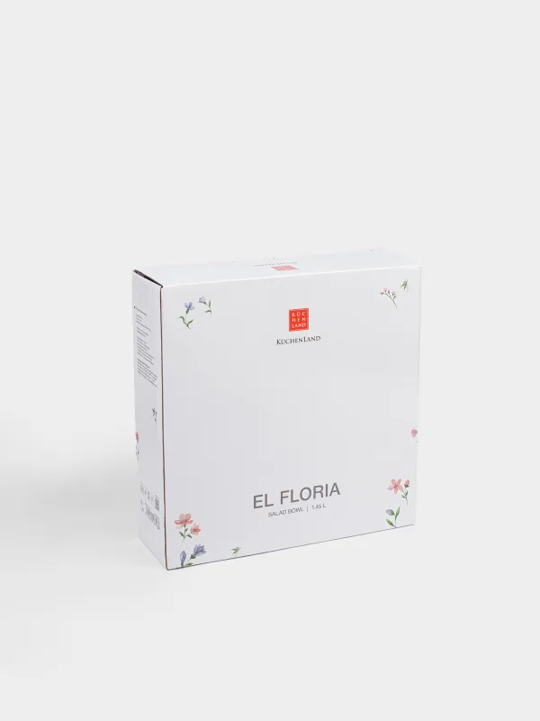 Салатник, 23х7 см, 1,45 л, фарфор N, белый, Нежные цветы, El floria, image-6