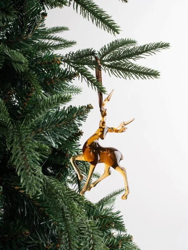 Игрушка елочная, 16 см, акрил, коричневая, Олень, Figure crystal, image-4