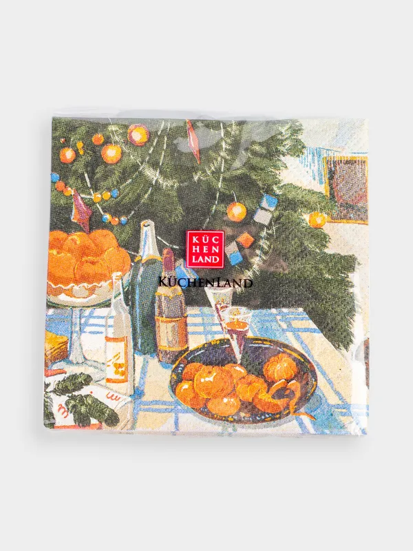Салфетки бумажные, 21х21 см, 20 шт, квадратные, Застолье, Feast christmas, image-4