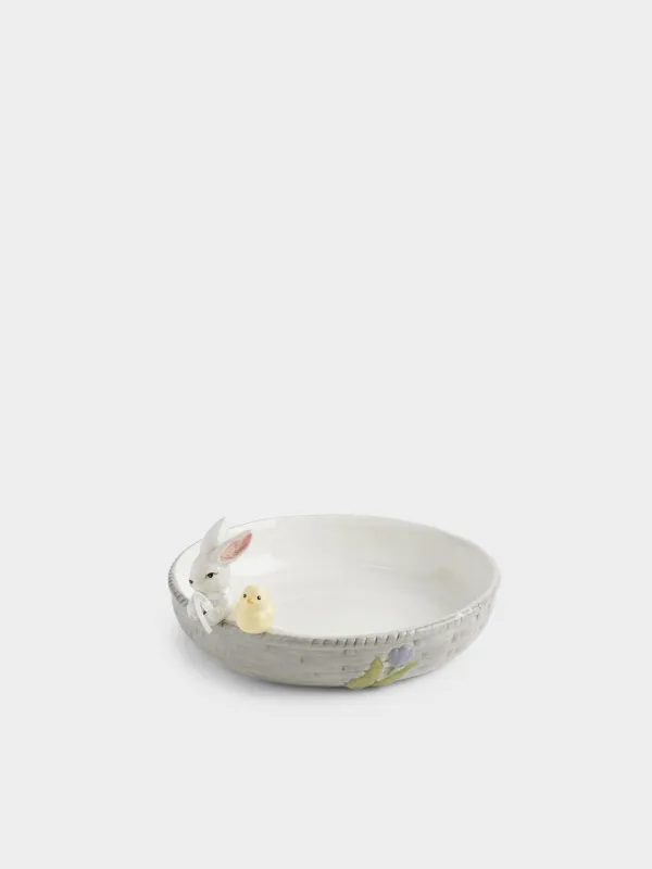 Блюдо глубокое, 26х6 см, Кролик и цыпленок в корзине, Easter, image-0