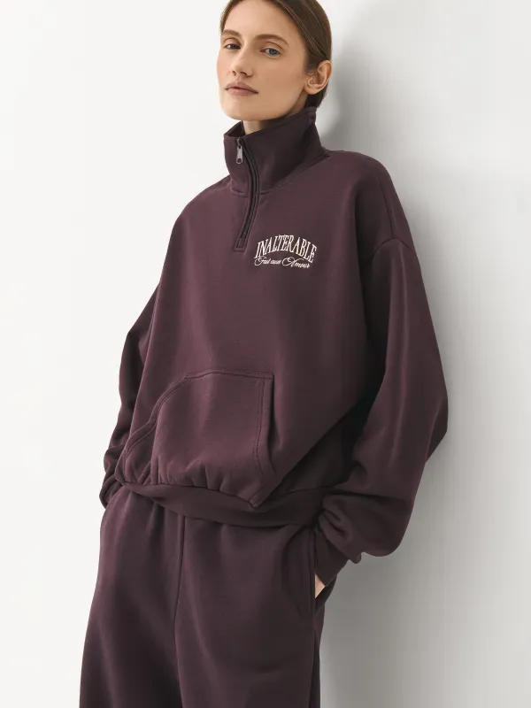 Толстовка с молнией, бордовая, Leonie, image-3
