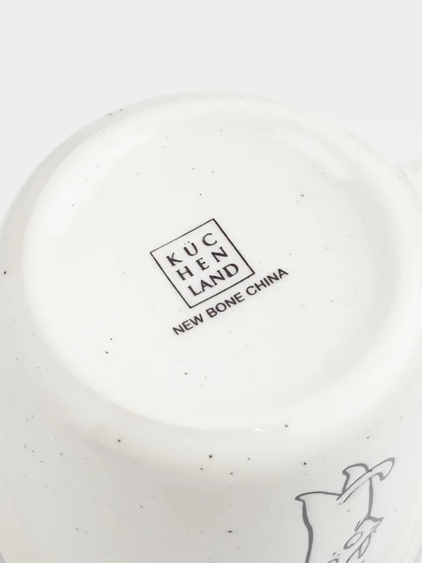 Кружка, 370 мл, фарфор N, молочная, в крапинку, Котенок, Cat, image-2